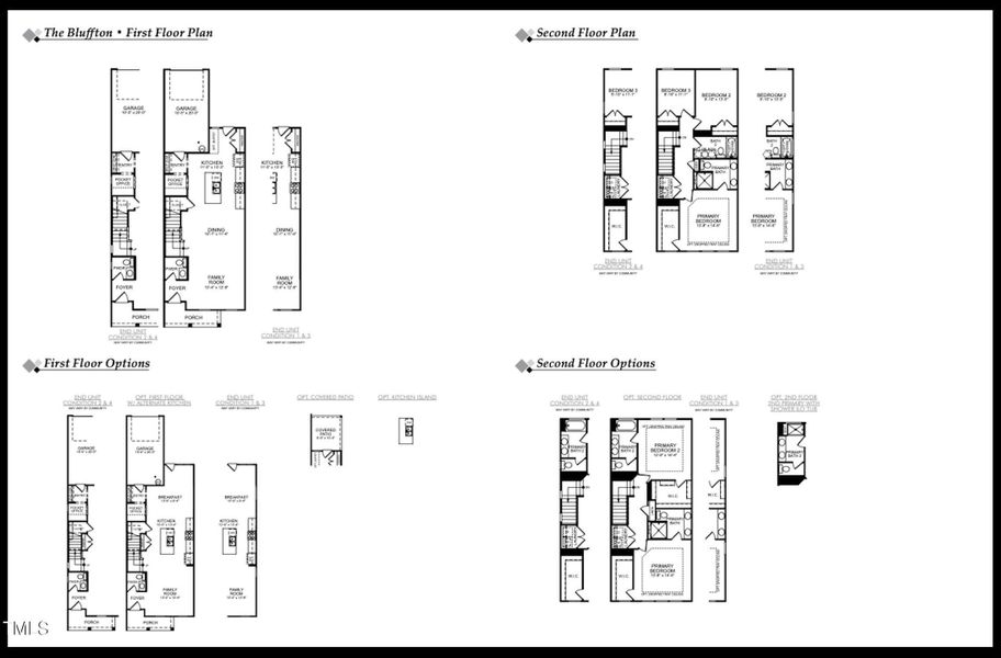 Bluffton Floor Plan Options