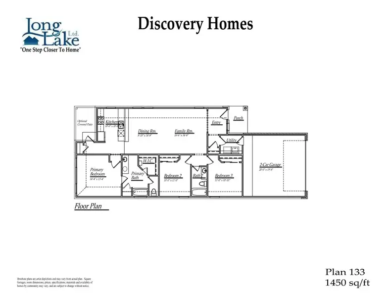 2D floor plan layout for the 133 by Long Lake Ltd. in Brentwood Farms, Rosenberg, TX (Image 3). 2D floor plan layout for the 133 by Long Lake Ltd. in Brentwood Farms, Rosenberg, TX (Image 3).