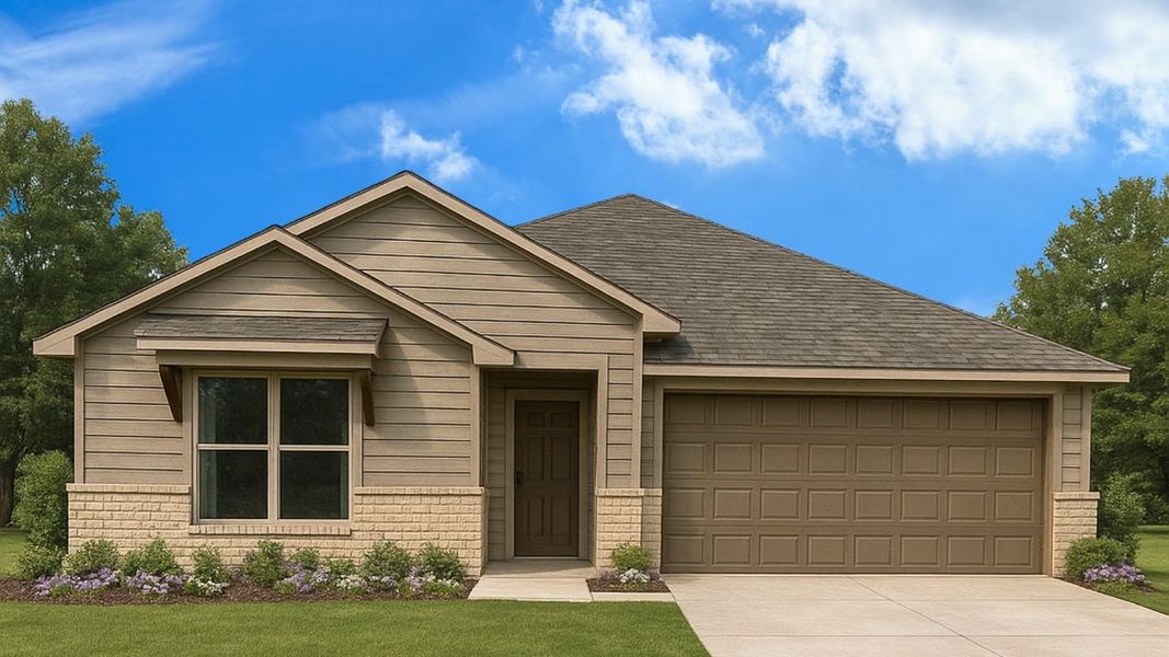 Representative exterior photo of a completed home built from the Burnet by D.R. Horton in Chapel Lakes, Montgomery, TX (Image 2).