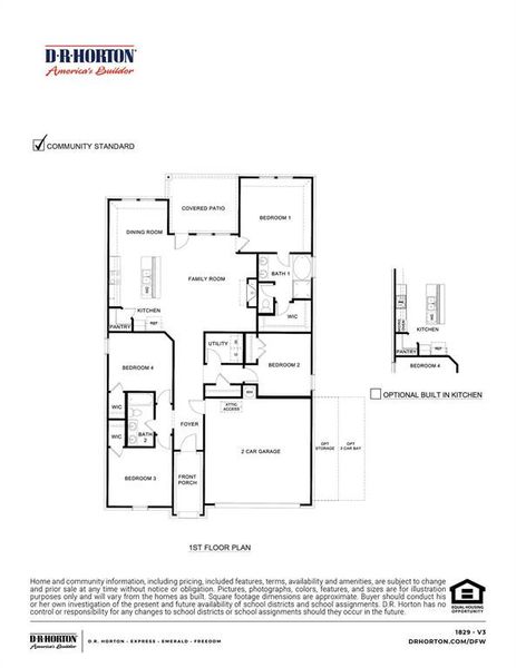 2D floor plan layout of this home in Lakewood Trails, Forney, TX (Image 3).