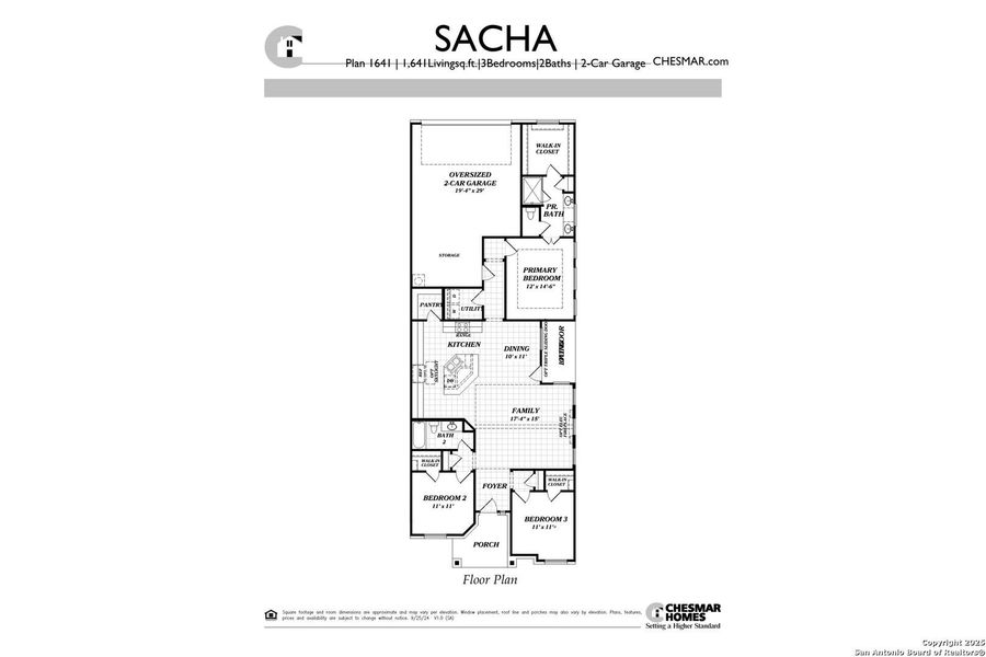 2D floor plan layout of this home in The Crossvine – Garden Homes, Schertz, TX (Image 3).