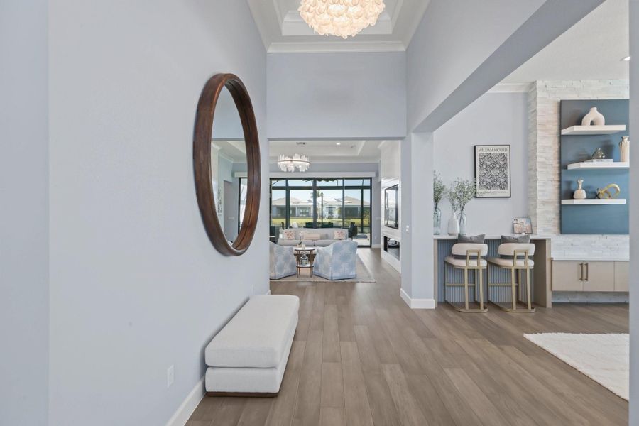 14' coffered ceiling