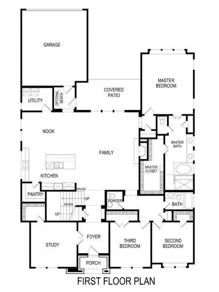 2D floor plan layout for the York R (Two Story) by First Texas Homes in Summit Parks, DeSoto, TX (Image 5).