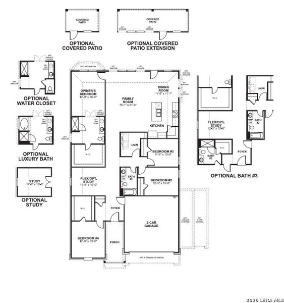 2D floor plan layout of this home in Hickory Ridge, Elmendorf, TX (Image 3).