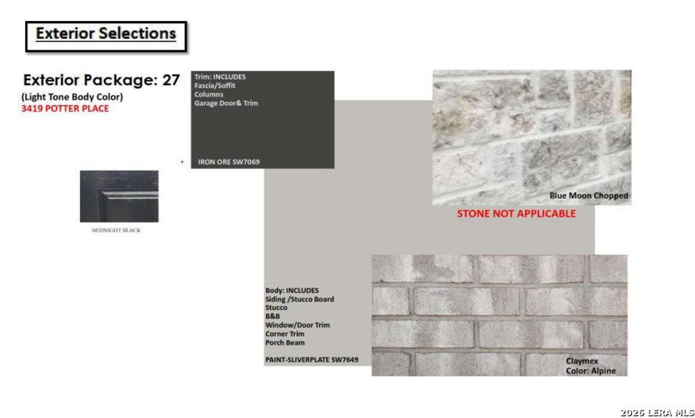 Sample of building materials used in homes in Homestead, Schertz (Image 5).