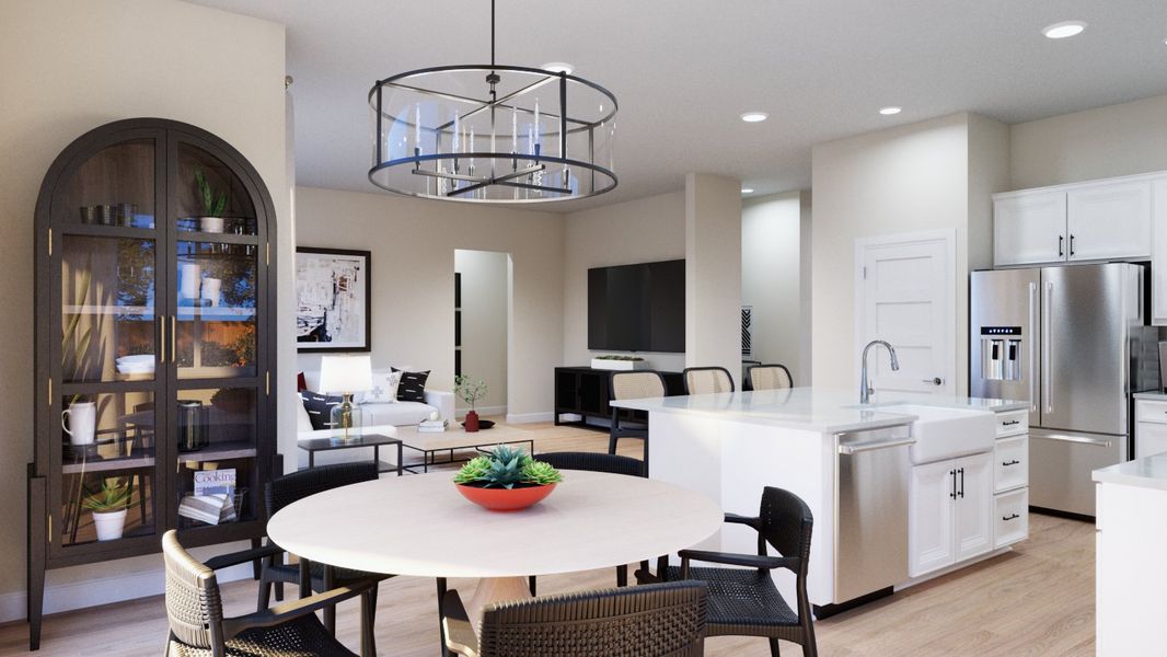 Representative furnished interior of a home built from the Minturn by Risewell Homes in Highlands Preserve, Mead (Image 4).