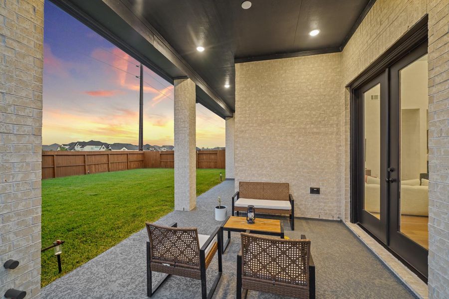Exterior details and patio area of a home in Sienna, Missouri City (Image 3). Exterior details and patio area of a home in Sienna, Missouri City (Image 3).