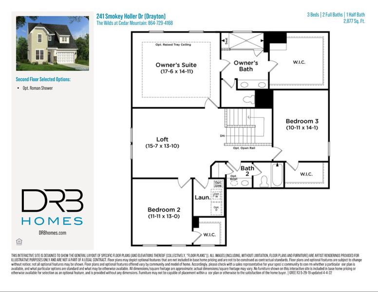 2D floor plan layout of this home in The Wilds at Cedar Mountain, Asheville, NC (Image 4).