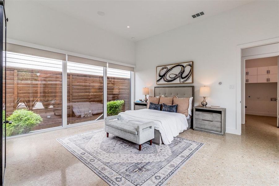 Primary bedroom with access to outside