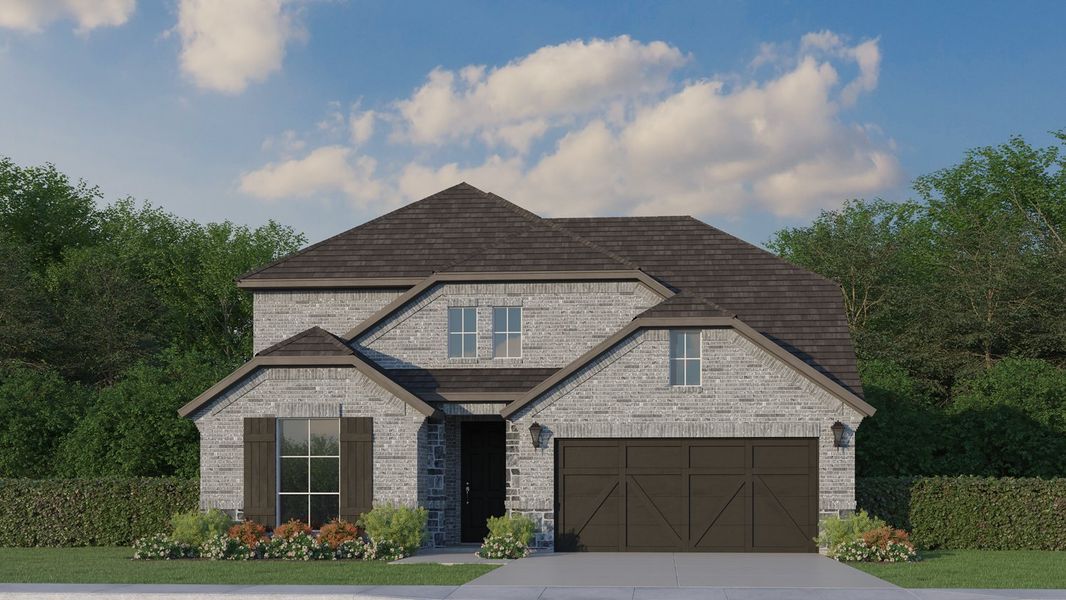 Plan 1525 Elevation B with Stone Plan 1525 Elevation B with Stone