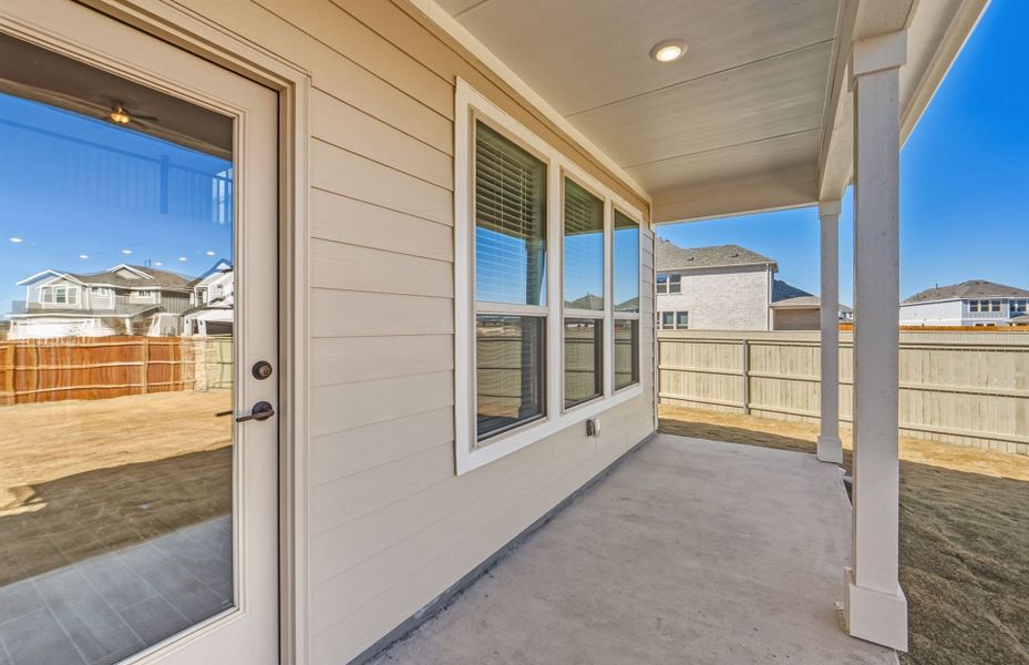 Exterior details and patio area of a home in Santa Rita Ranch, Liberty Hill (Image 4).
