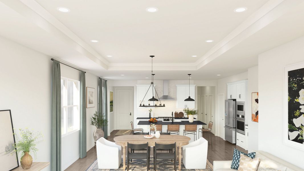 Great room with ceiling moulding Great room with ceiling moulding