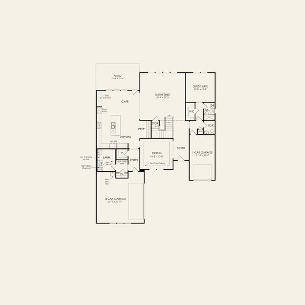 2D floor plan layout for the Stonegate by Pulte Homes in The Retreat at Carolina Ridge, Harrisburg, NC (Image 35).