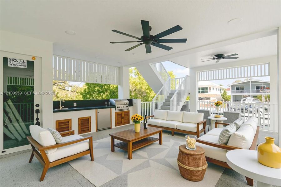 Furnished interior view inside a new home in , Key Largo (Image 10).