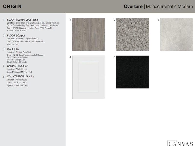 7842 Summer Solstice Street design selections. Home is currently under construction and selections are subject to change.