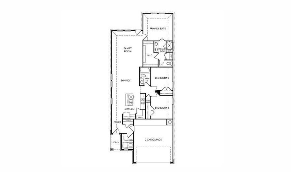 2D floor plan layout of this home in Sundance Cove - Traditional Series, Crosby, TX (Image 2).
