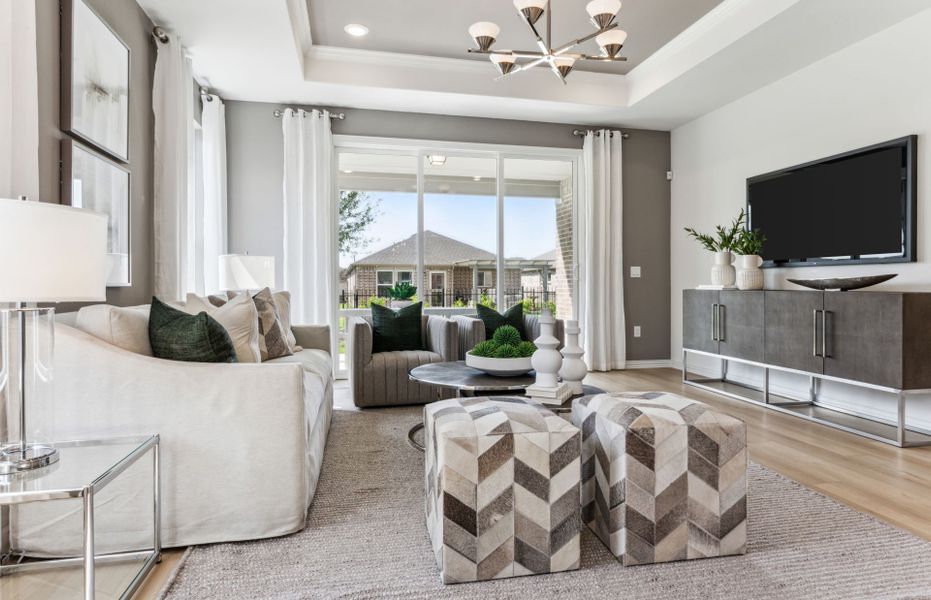 Furnished interior view inside a new home in Del Webb at Legacy Hills, Celina (Image 18). Furnished interior view inside a new home in Del Webb at Legacy Hills, Celina (Image 18).