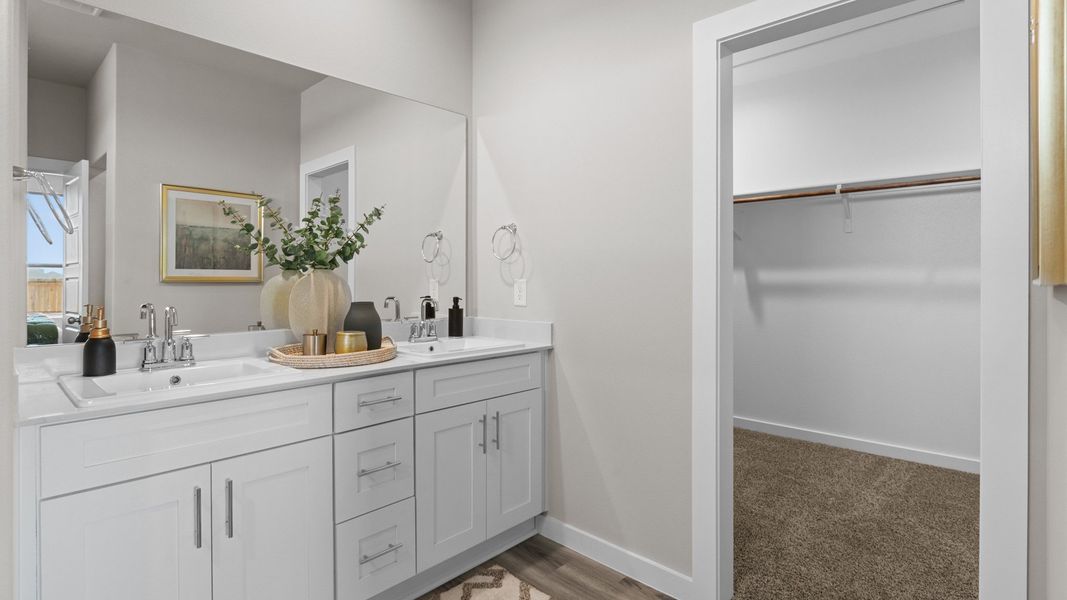 Furnished interior view inside a new home in Mustang Ridge, Andrews (Image 12).