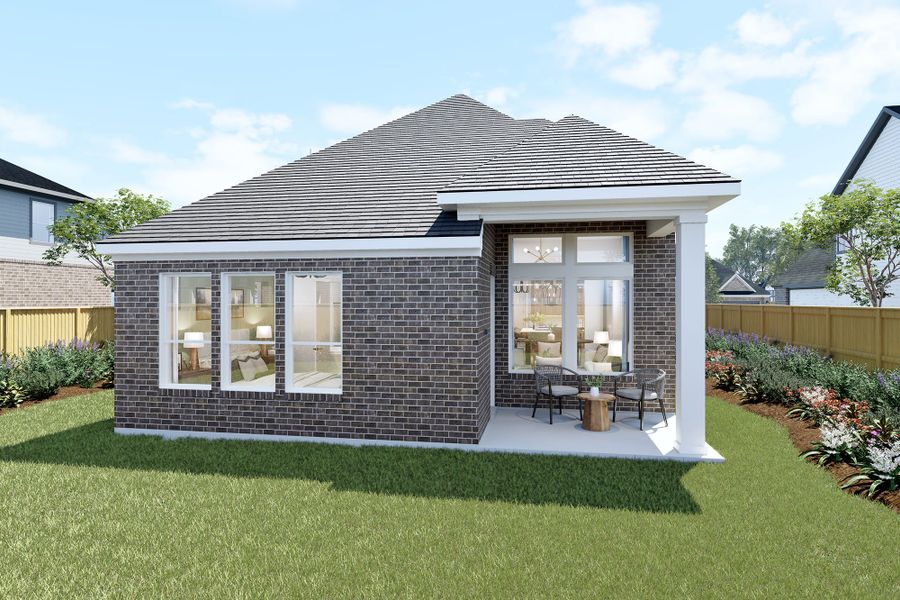 Representative exterior details of a home built from the The Bastrop by David Weekley Homes in Sienna - Grove Collection, Missouri City (Image 3).