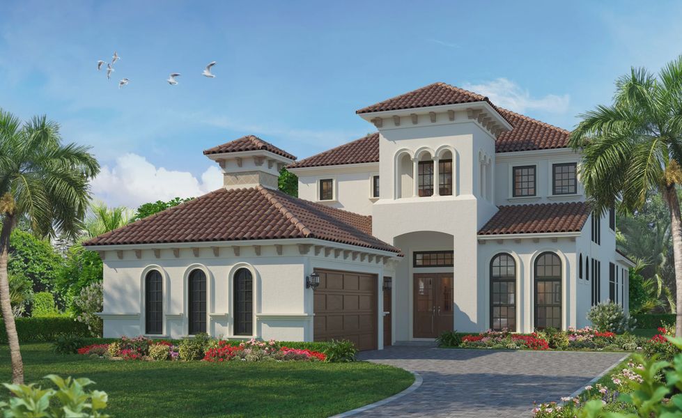 Representative exterior photo of a completed home built from the Prado Verde by ICI Homes in Oasis at Hammock Dunes, Palm Coast, FL (Image 5). Representative exterior photo of a completed home built from the Prado Verde by ICI Homes in Oasis at Hammock Dunes, Palm Coast, FL (Image 5).
