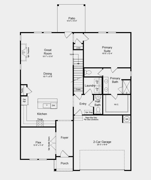 2D floor plan layout for the Norcross by Taylor Morrison in Weatherfield, Buford, GA (Image 4).
