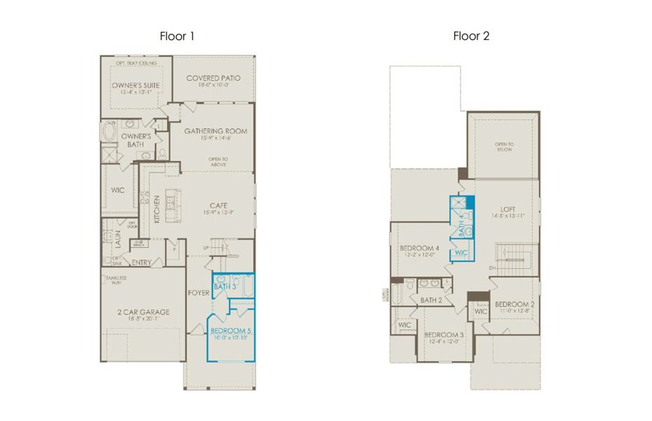 2D floor plan layout of this home in Whitewing Trails, Princeton, TX (Image 4).