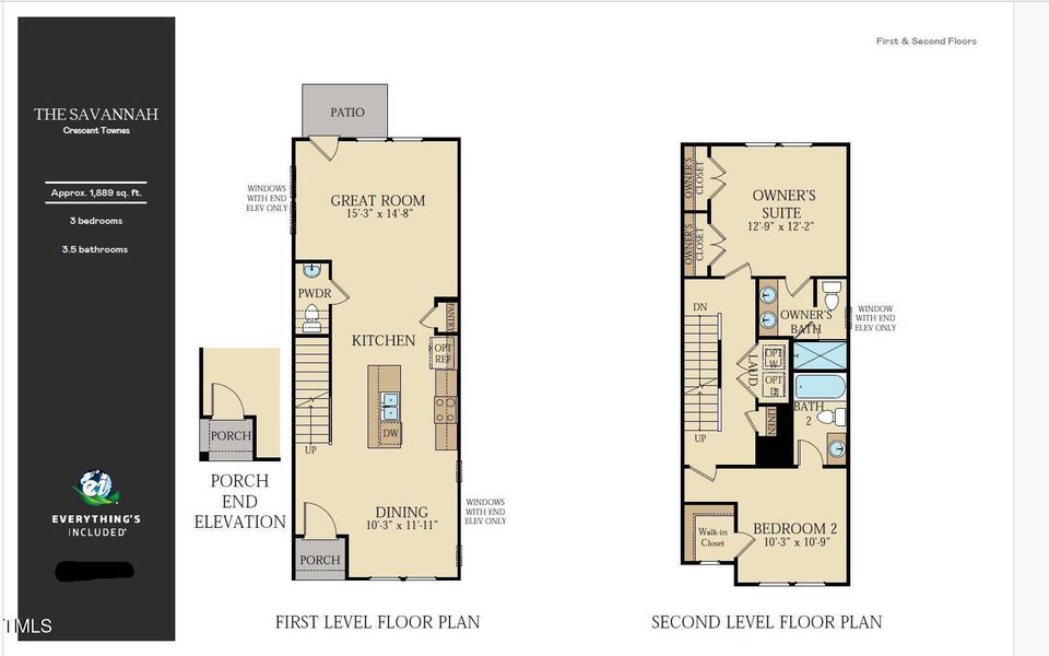 Savannah Floor Plan - 1st and 2nd floor