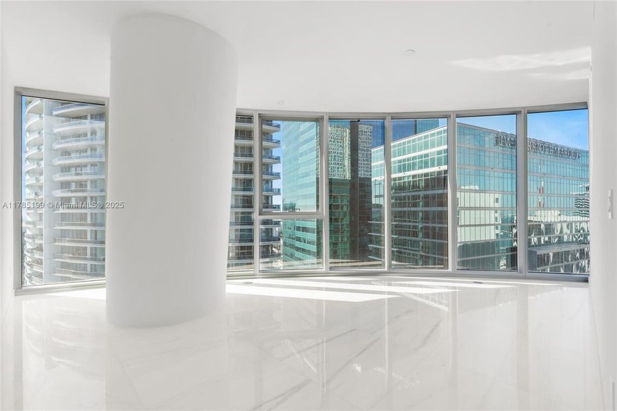 Spacious, unfurnished interior of a new home in Aston Martin Residences, Miami (Image 38). Spacious, unfurnished interior of a new home in Aston Martin Residences, Miami (Image 38).