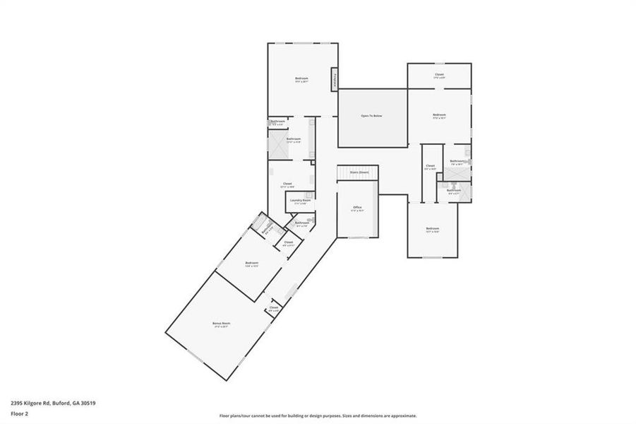 2D floor plan layout of this home in , Buford, GA (Image 7).