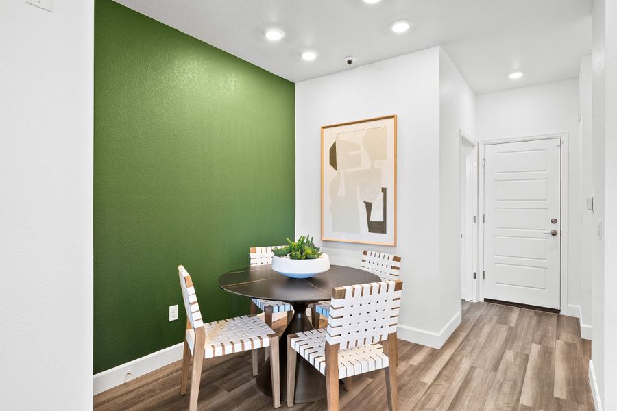 Furnished interior in a model home at Trailstone Townhomes - The Westerly Collection in Arvada (Image 9).