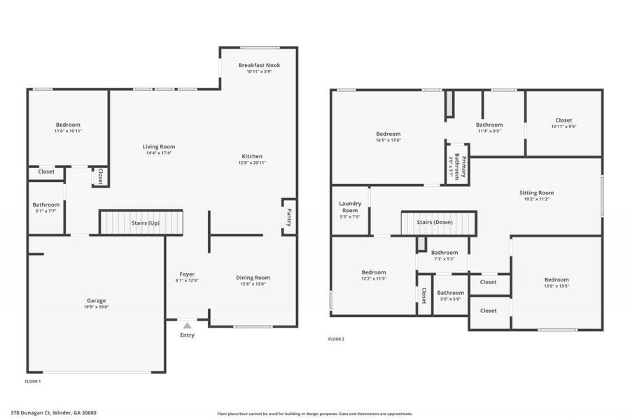 2D floor plan layout of this home in , Winder, GA (Image 4).