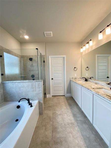 Spa-like master bath with separate garden tub