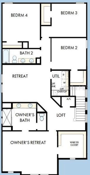 2D floor plan layout of this home in Vistera of Venice – Garden Series, Nokomis, FL (Image 4).