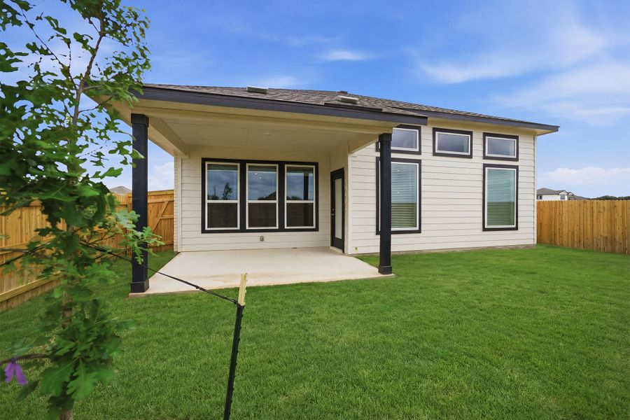 Exterior details and patio area of a home in Megan's Landing, Castroville (Image 4). Exterior details and patio area of a home in Megan's Landing, Castroville (Image 4).