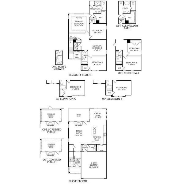 2D floor plan layout of this home in Wildcat Chase, Summerville, SC (Image 3).