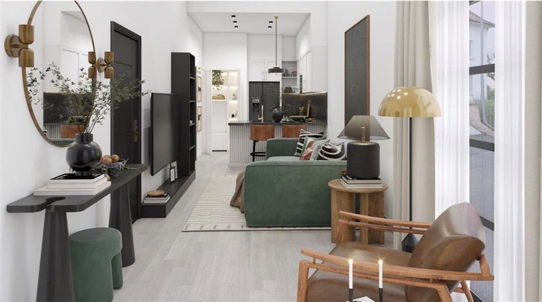 Furnished interior view inside a new home in , Union City (Image 3).