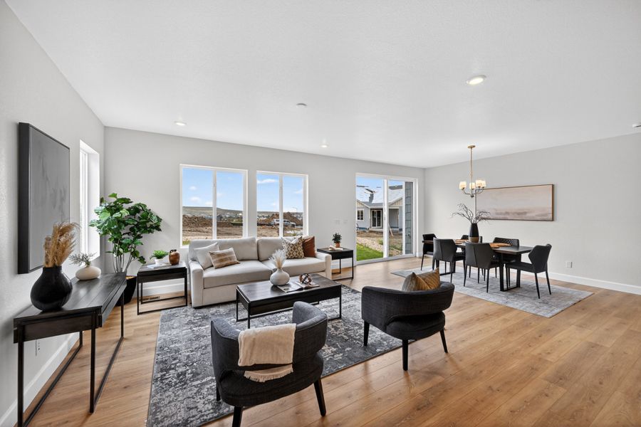 Furnished interior view inside a new home in Trailstone, Arvada (Image 5). Furnished interior view inside a new home in Trailstone, Arvada (Image 5).
