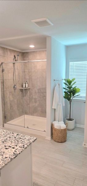 Primary shower V-staged Primary shower V-staged