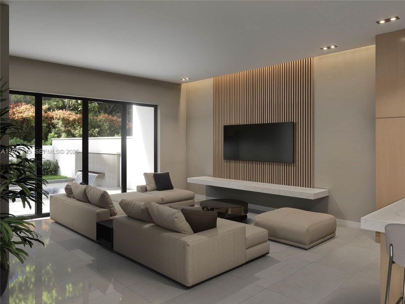 Furnished interior view inside a new home in , Miami (Image 9). Furnished interior view inside a new home in , Miami (Image 9).