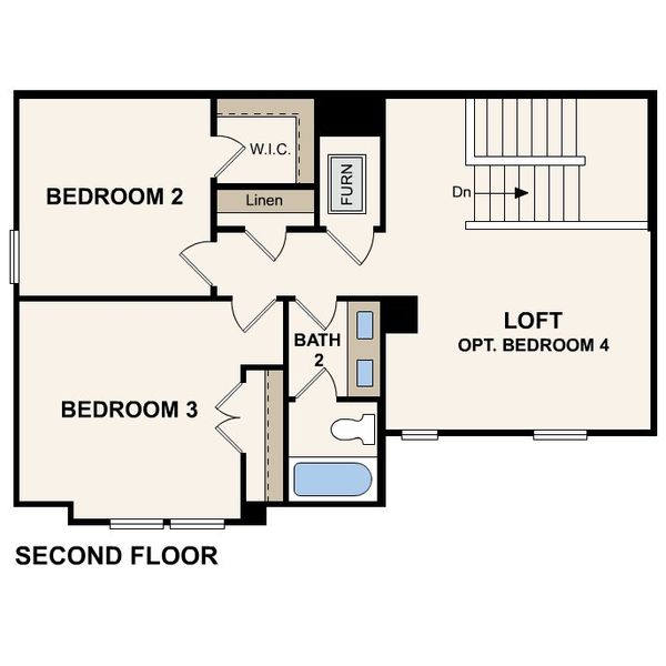 2D floor plan layout for the Norman by Century Communities in Lux at Evelyn, Austin, TX (Image 5).