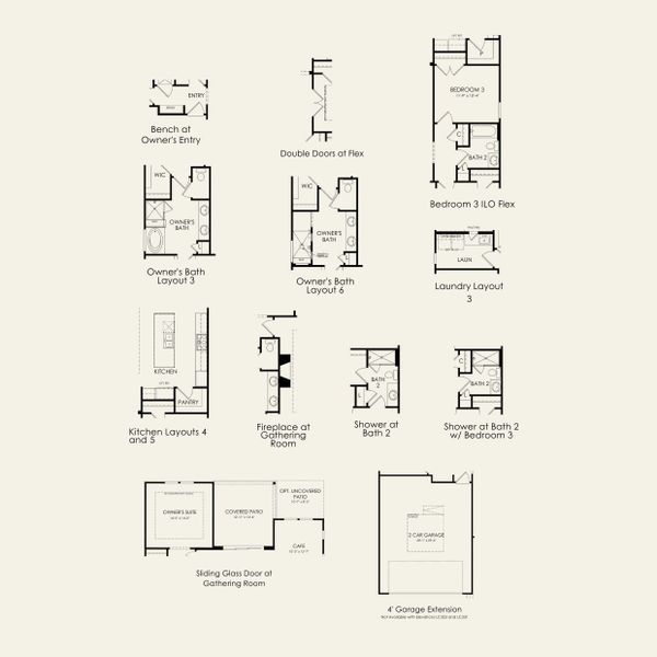 2D floor plan layout for the Prestige by Pulte Homes in Kinsdale, Lancaster, SC (Image 5). 2D floor plan layout for the Prestige by Pulte Homes in Kinsdale, Lancaster, SC (Image 5).
