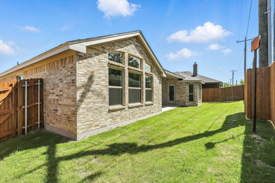Representative exterior details of a home built from the Iverson I by Cheldan Homes in Terra Vista, Springtown (Image 38). Representative exterior details of a home built from the Iverson I by Cheldan Homes in Terra Vista, Springtown (Image 38).