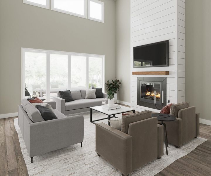 Representative furnished interior of a home built from the Finley by Fischer Homes in Twin Lakes, Hoschton (Image 3).