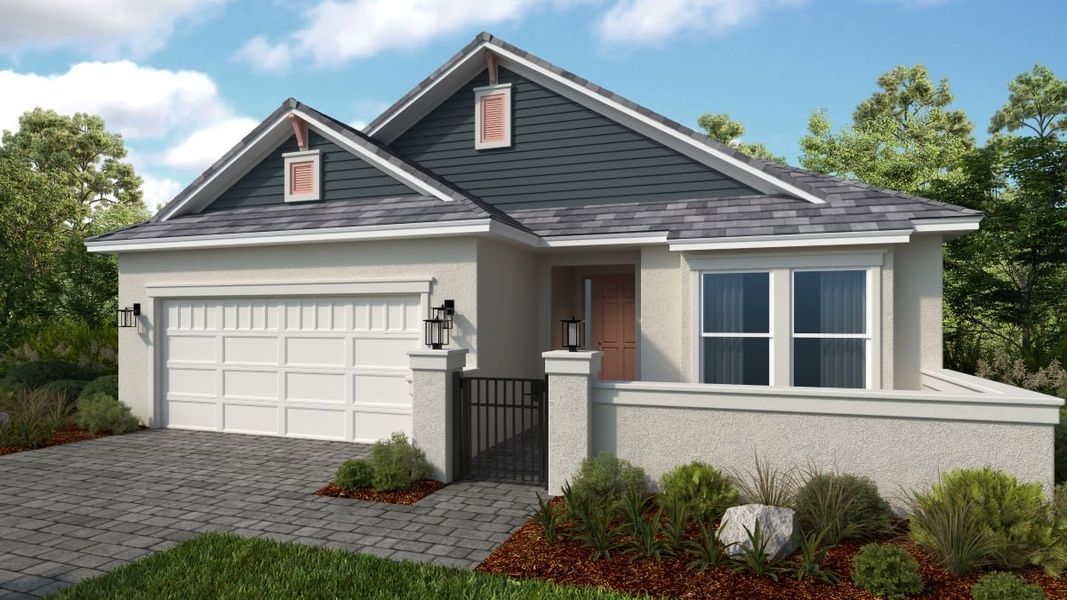 Representative exterior photo of a completed home built from the Lavello by Taylor Morrison in Esplanade at McKinnon Groves, Winter Garden, FL (Image 1). Representative exterior photo of a completed home built from the Lavello by Taylor Morrison in Esplanade at McKinnon Groves, Winter Garden, FL (Image 1).