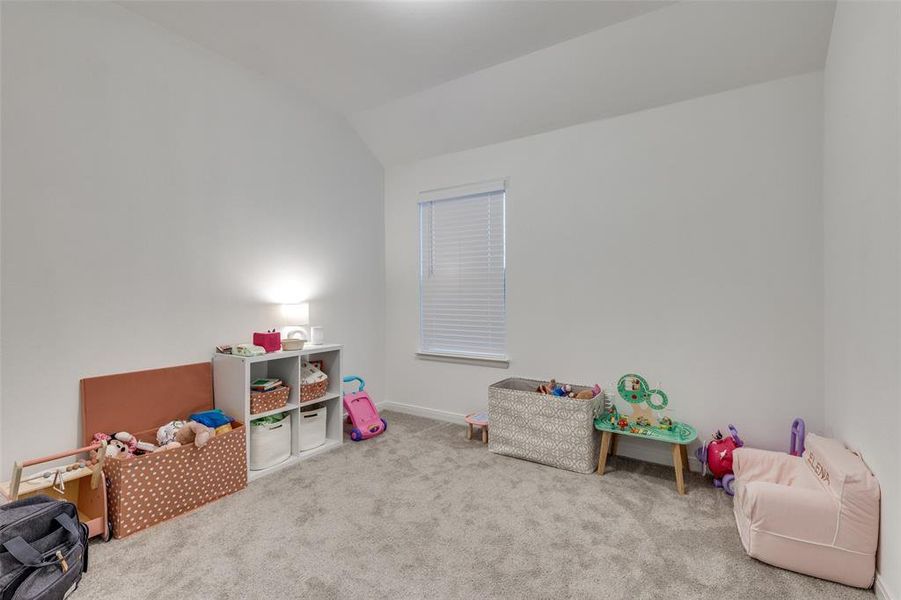 bedroom featuring carpet