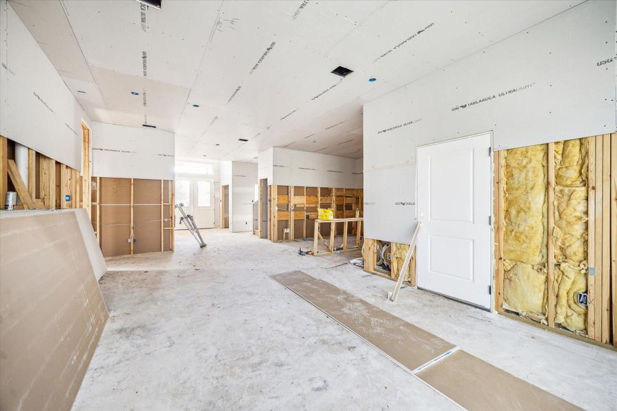 Family Room with view of the Kitchen and Foyer