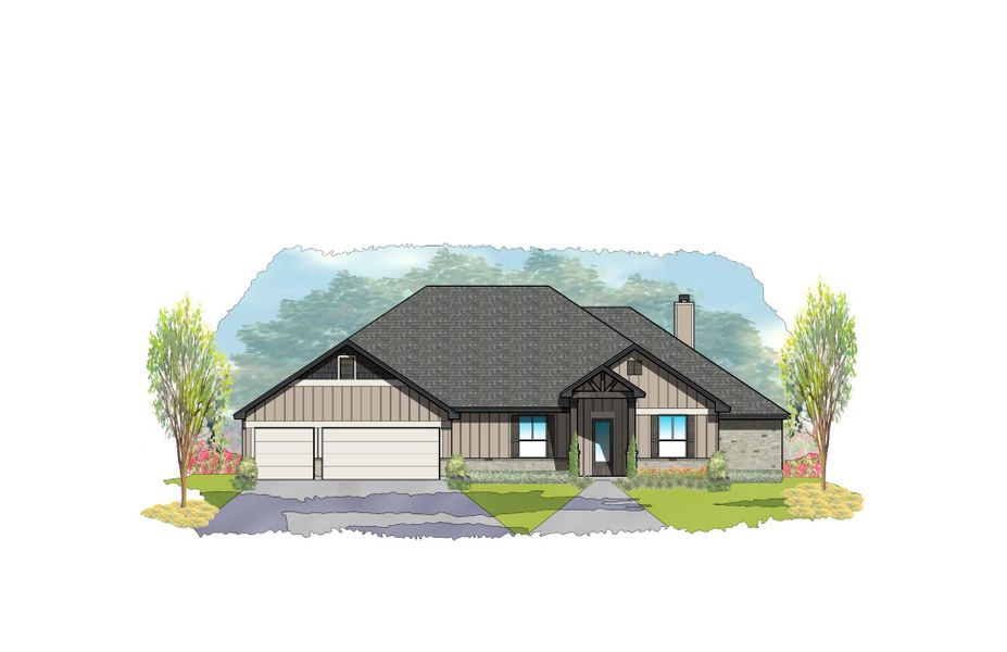 Representative rendering of the exterior for the Castell by Steve Klein Custom Builder (Image 10).