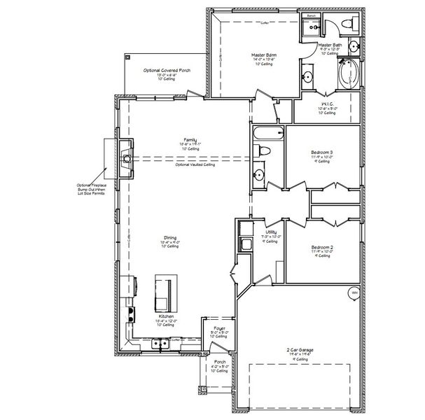 2D floor plan layout for the The Rose by Avonley Homes in Mission Ranch, College Station, TX (Image 5).