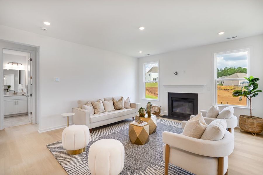 Representative furnished interior of a home built from the Leland by Taylor Morrison in Stafford at Langtree, Mooresville (Image 13).