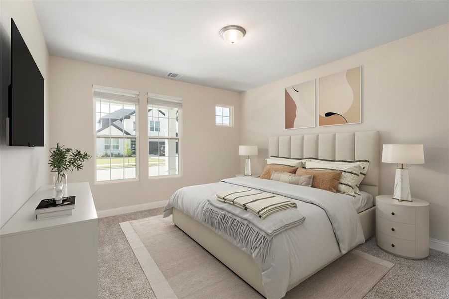 Bedroom with carpet floors